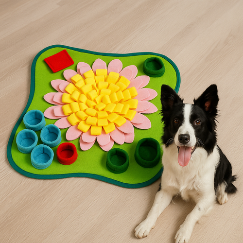 Sunflower Snuffle Mat for Dogs – Slow Feeder for Boredom Relief & Training